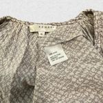 Kenar Gray purple Geometric Print V-Neck Puff 3/4 Sleeve Blouse Size XL Photo 3