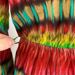 Charlie Jade  Multicolor Silk Mini Dress Long Sleeve Boho Festival V Neck Small Photo 2