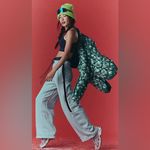 Free People Movement Fineline Wide Leg Sweatpants White/Black Flare Jogger White Size M Photo 1