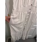 Sonoma  White Textured Swiss Dot Button Front Midi Dress Women XL Ruffle Sleeves Photo 4
