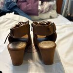 SO  Brown Lace-Up Peep-Toe Heels Photo 1