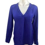 J.Crew Blue V Neck Pullover Casual Relaxed Fit Long Sleeve Top Size S Photo 0