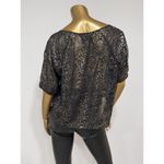 Wrangler Rock 47 by Women's Black Metallic Lightweight Sheer Shirt Top Size S Photo 1