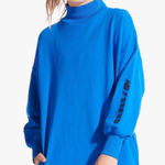 STAUD New Balance X  blue mock neck sweatshirt dress size S small athleisure Photo 0