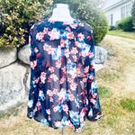 A pea in the pod  Sheer Floral Button Down Maternity Blouse Size L Photo 7