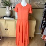 OLIPHANT V Neck‎ Maxi Tiered Dress Size small In Orange Photo 1