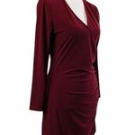 Anthropologie  LEITH Maroon Faux Wrap Medium Dress Photo 1