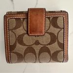 Coach Vintage  Leatherware Trifold Wallet in Jacquard Fabric in Tan and Brown Photo 1