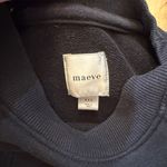 Maeve  Anthropologie Puff Sleeve Black Puff Sleeve Crewneck Sweatshirt Photo 3