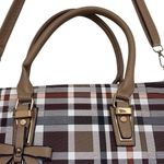 Kate Hill  Brown Plaid Crossbody Shoulder Convertible Adjustable Handbag Purse Photo 4