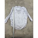 Stark X Button Down Top Blouse Relaxed Fit Long Sleeve Shirt Small Blue Photo 2