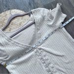 Sézane Sezane Maddie shirt cream button front scalloped detailing Photo 5