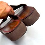 J.Crew  Women’s Slip-on Brown Leather Suede Red Stitch Detail Sandals S-372 Sz 8 Photo 3