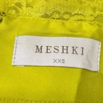 Meshki Neon Yellow Silk Satin Lace Trim Straight Pencil Maxi Slip Skirt Size XXS Photo 4
