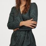 H&M Forest Green Woven Leopard Wrap Front Romper Photo 0