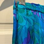 Adrianna Papell Vintage Silk Skirt Suit Paisley Blue Green Purple Fitted Size 8 Photo 5