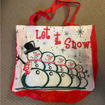 Festive Snowman Tote Bag Red Photo 1