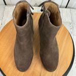 UGG  Grey Suede Lace Up Ankle Boots Block‎ Heel Women Photo 3