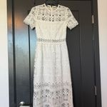 Alexis  White Crochet Short Sleeve Lace Midi Dress Size Small Photo 2