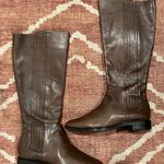 Calvin Klein Tall Leather Brown Knee high Riding Boots Size 8.5 Photo 8