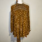 Free People  brown floral long sleeve top size S Photo 2