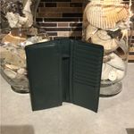 Prada STAFFIANO LEATHER UNISEX LONG WALLET BLACK/ GREEN /TRI STRIP Photo 7