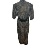 VIRGO II Vintage 80s Women's 12 Black‎ & White House Belted Shirt Dress Collared Black Photo 3