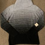 st. john's bay NWT  Medium Black & Grey Ombre Knitted Ribbed Turtleneck Sweater Photo 0
