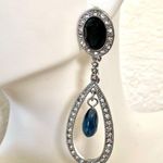 Charter Club NWT silver tone and blue rhinestone drop earrings Photo 6