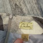 Caslon  vintage plaid neutral brown mohair wool a line skirt Photo 3