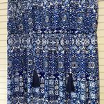 cupio  Maxi Dress Sleeveless V Neck Elastic Waist Blue White Women's‎ Medium Photo 3