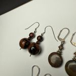 Bead Dangle Drop Pierced Earrings Lot Of 3 Glass Stone Mix Beaded Photo 7