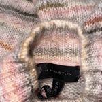 H by Halston NWT H HALSTON Puff Sleeve Striped Spacedye Pink Dogwood combo Sweater Wool Photo 6