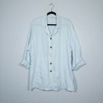 J.Jill  Light Wash Blue 100% Linen Langenlook Shacket Size Large Photo 0