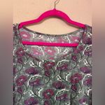 Ulla Popken Gray & Berry Floral Print 3/4 Ruffle Bell Sleeve Tunic Blouse 28/30 Photo 3