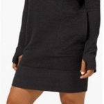 Lululemon Call for Cozy Dress Womens 4 Mock Neck Sweatshirt Black Pockets Photo 0
