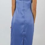 We Wore What Cowl Satin Midi Dress Slate Blue Size 2 Photo 3