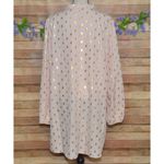 None Womens Pink Metallic Gold Polka Dot Short Shift Dress Size 3XL V-Neck Sexy LS Photo 6