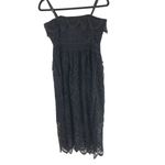 Shoshanna  Black Lace Eleanora Strapless Midi Dress Cocktail Black 4 Photo 3