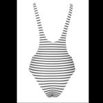 Cupshe  Happiness is Truth Plunge Plunging Striped Photo 1