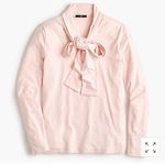 J.Crew  365 Tie Neck Stretch Knit Blouse in Blush Photo 0