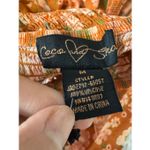 Coco & Sky Floral Smocked Maxi Dress – Ruffle Straps, Tiered Skirt, Boho Cottage Orange Size M Photo 5