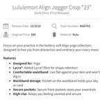 Lululemon Align Jogger Crop 23" in Dark Olive Size 4 Photo 8