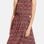 Athleta Red Geo Printed Martinique Faux Wrap Dress Size Small Photo 0
