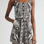 Farm Rio Off-White Monochrome Elegance Scarf Lenzing Romper, Size Medium, $190 Photo 3