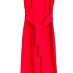 Vince Camuto Like New  Poppy Red Crepe Cropped Inseam Jumpsuit Size 2 Photo 0