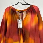 ZARA  Oversized Blouse Boho Resortwear Colorful Ombre Cotton Long Sleeve M NWT Photo 4