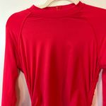 J.Crew Swim Rash Guard Elegant Red Ruched Women Top Long Sleeves Photo 4