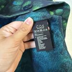 COS  Women's Green Tailored Jacquard Coat Sz 2 Photo 6