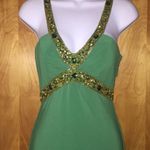 Green & Gold Beaded Riva Designs Ballgown Fancy Prom Dress Size 6 Photo 7
